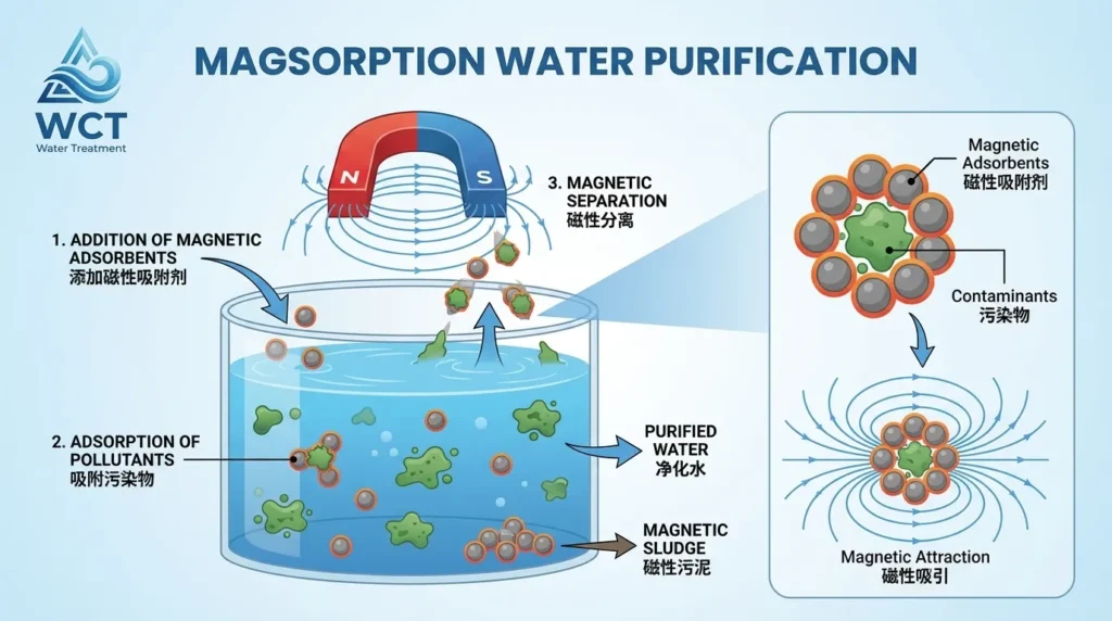 traitement de l'eau par magnésorption