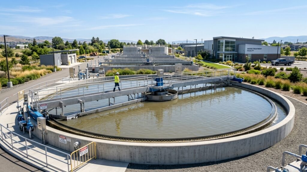 clarificateur d'usine de traitement de l'eau