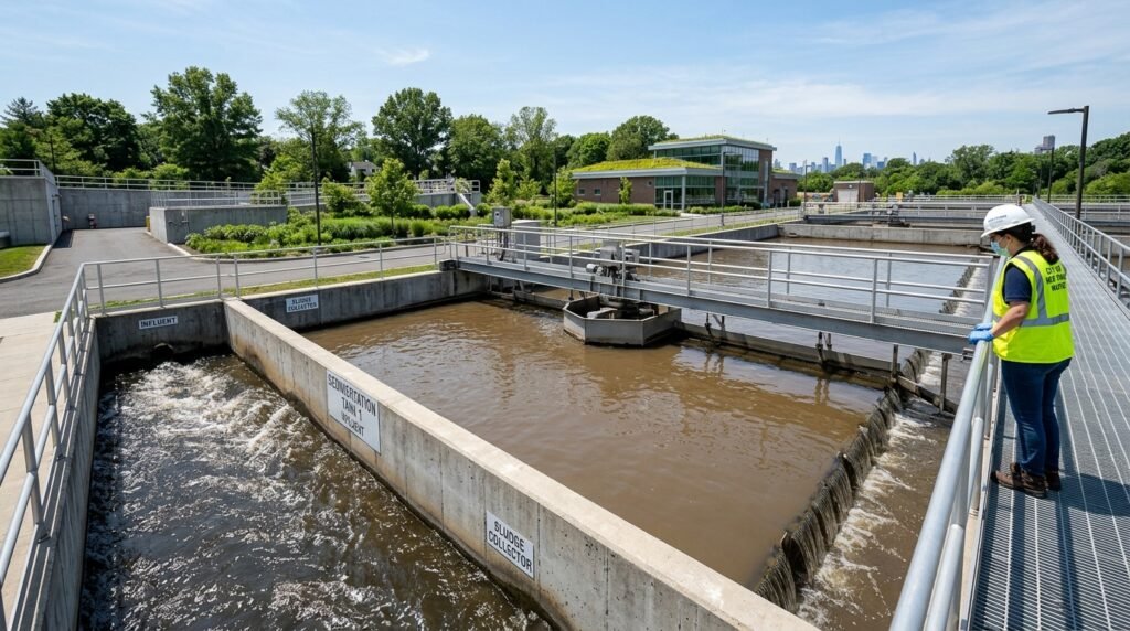 installation de traitement de l'eau par sédimentation