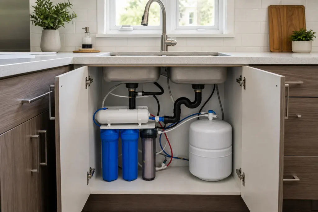 Équipement de traitement de l'eau personnalisé installé dans une installation industrielle