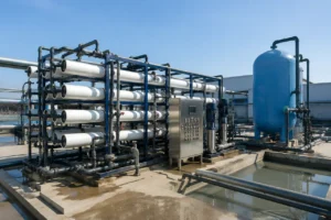 Système de traitement de l'eau de rejet d'osmose inverse industriel installé dans une usine de fabrication
